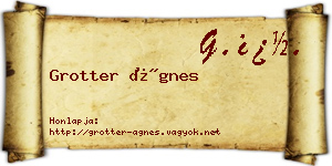 Grotter Ágnes névjegykártya